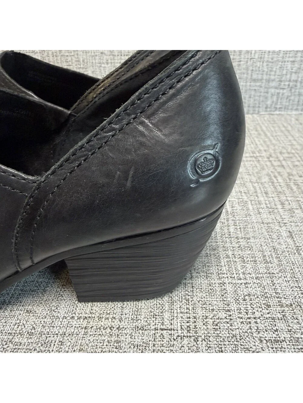 Born Booties Women's Sz 9.5 Black Leather Kerri Ankle Zipper Comfort Western